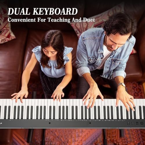 Coucheta - Digital Piano 88 Key Full Size Semi Weighted Electronic Keyboard Piano Set
