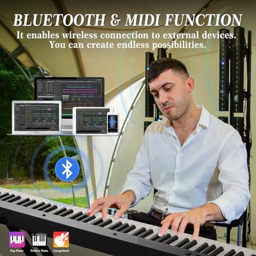 Coucheta - Digital Piano 88 Key Full Size Semi Weighted Electronic Keyboard Piano Set