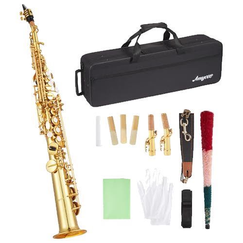 Straight Soprano Saxophone Pro Kit - Brass Sax w/Hard Case